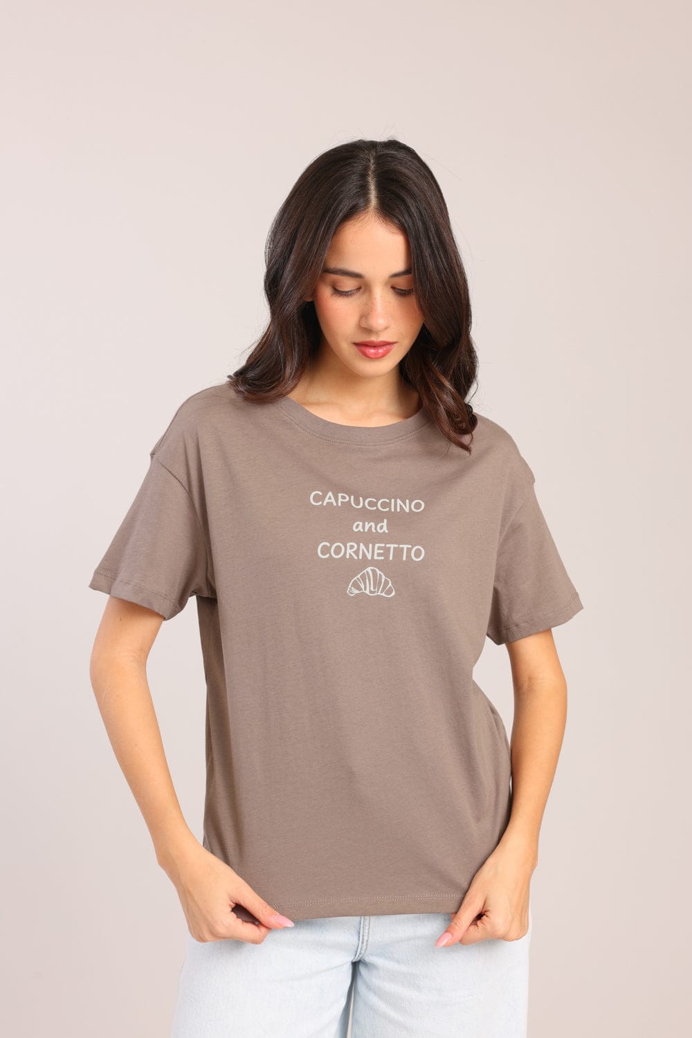 FOX נשים חולצה חולצת טישרט עם הדפס חולצת טישרט עם הדפס