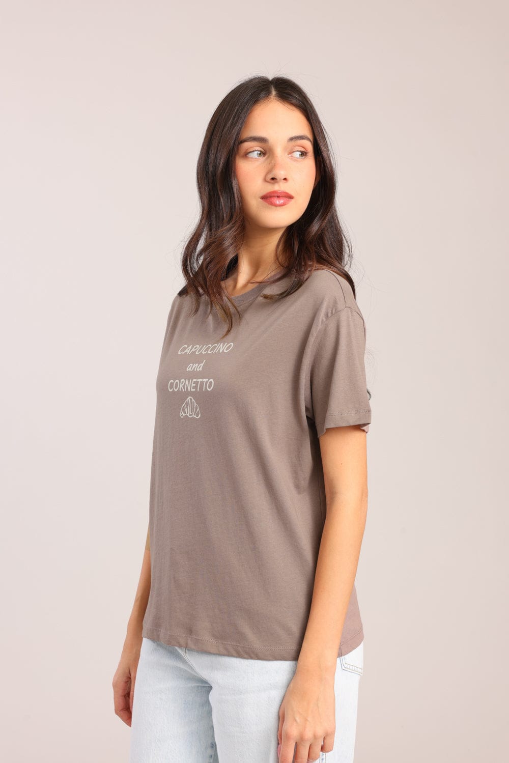 FOX נשים חולצה חולצת טישרט עם הדפס חולצת טישרט עם הדפס