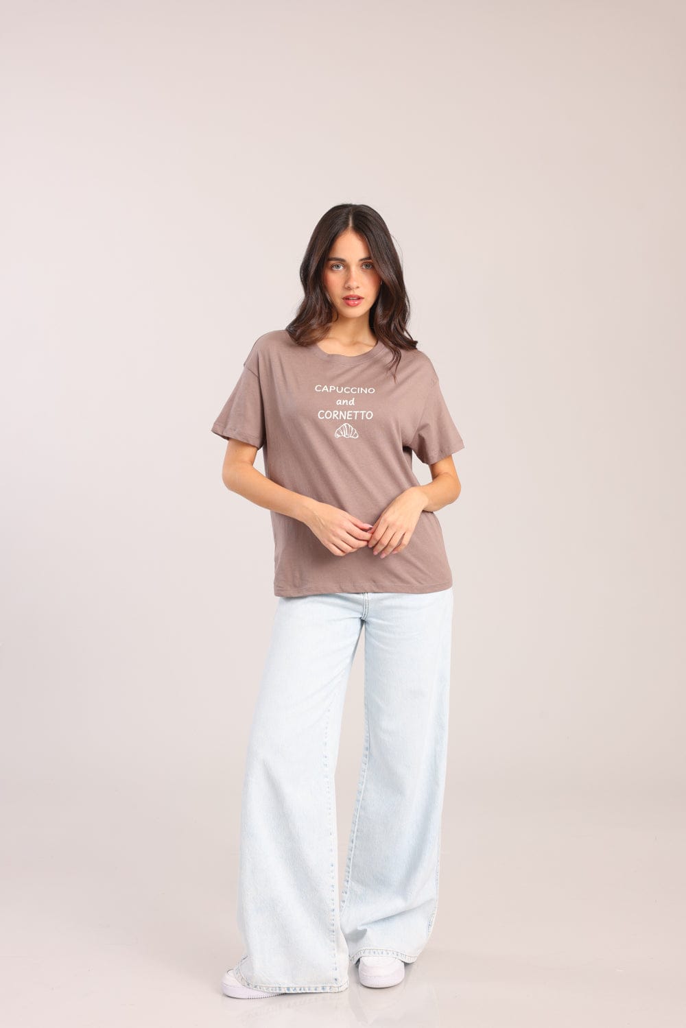 FOX נשים חולצה חולצת טישרט עם הדפס חולצת טישרט עם הדפס