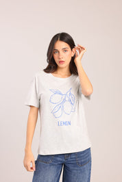 FOX נשים חולצה חולצה עם הדפס חולצה עם הדפס