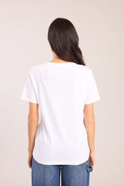 FOX נשים חולצה חולצה V עם הדפס חולצה V עם הדפס