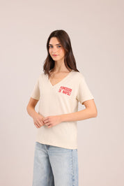 FOX נשים חולצה קצרה חולצה עם הדפס חולצה עם הדפס
