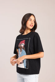 FOX נשים חולצה חולצה עם הדפס חולצה עם הדפס