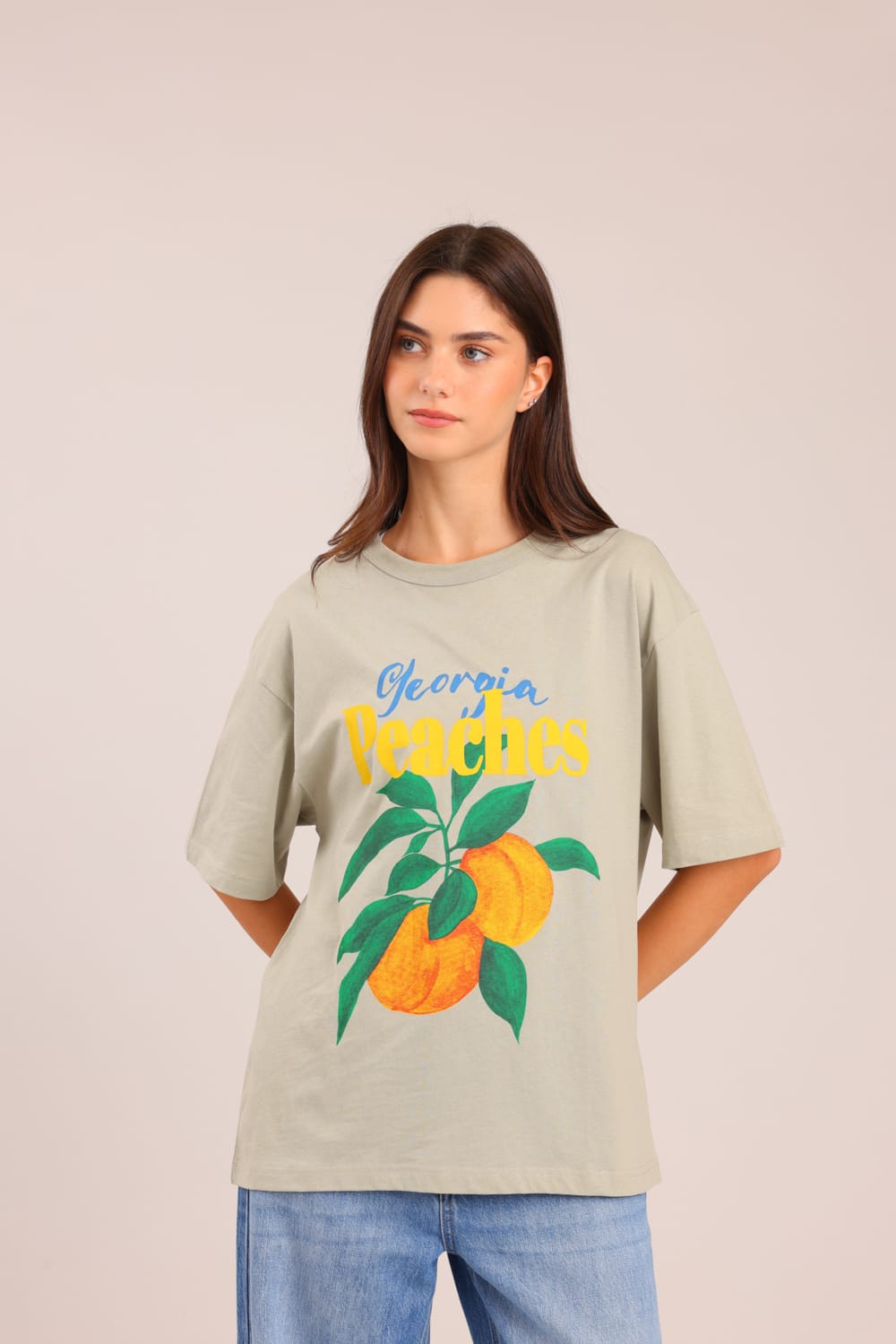 FOX נשים חולצה קצרה חולצה עם הדפס חולצה עם הדפס
