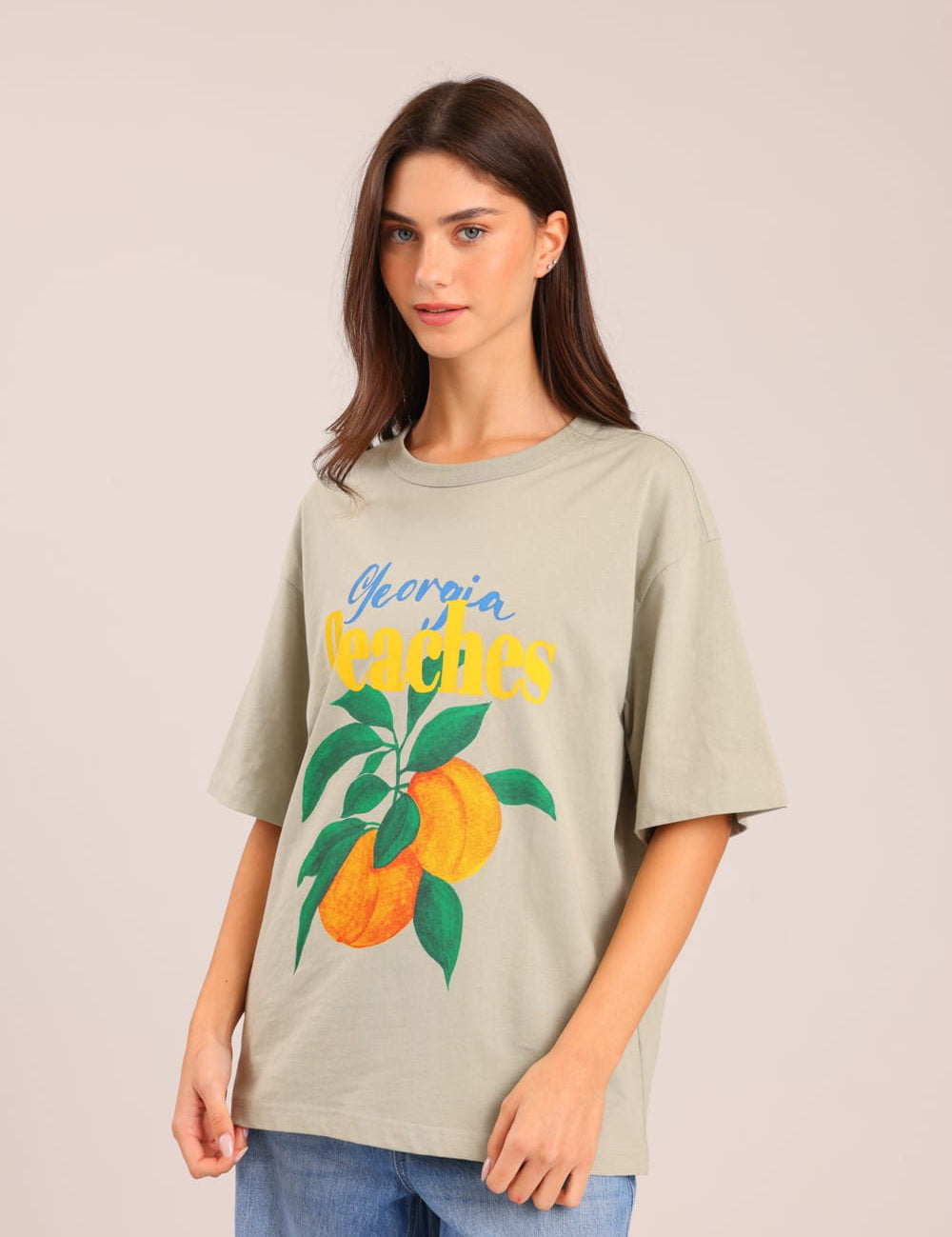 FOX נשים חולצה קצרה חולצה עם הדפס חולצה עם הדפס