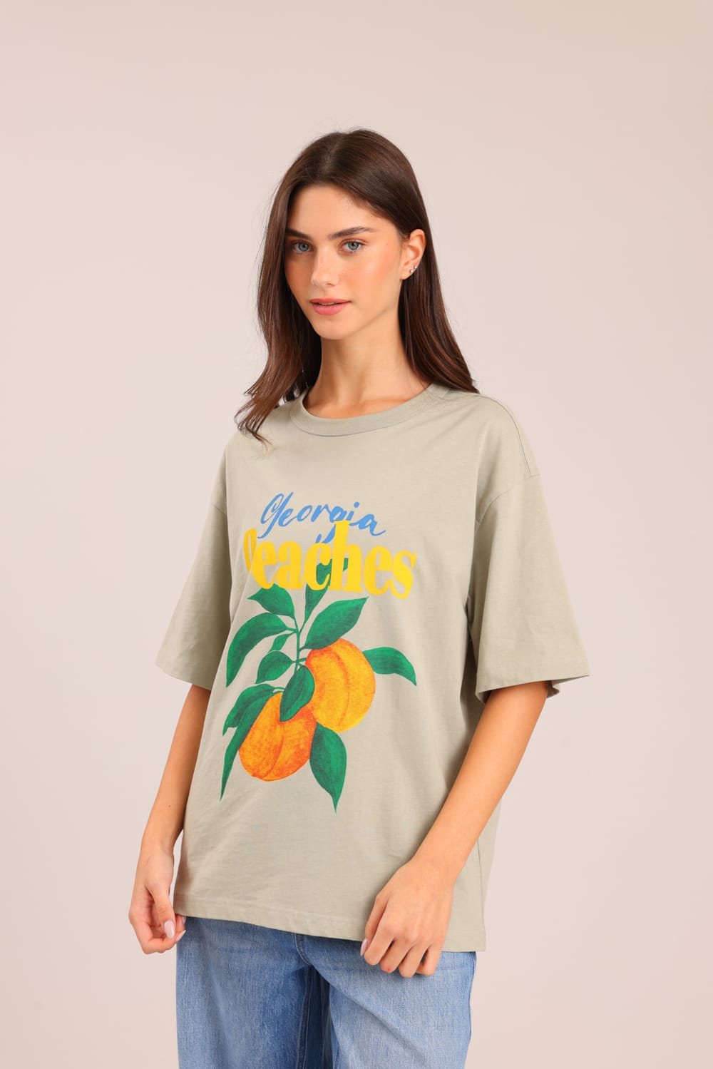 FOX נשים חולצה קצרה חולצה עם הדפס חולצה עם הדפס