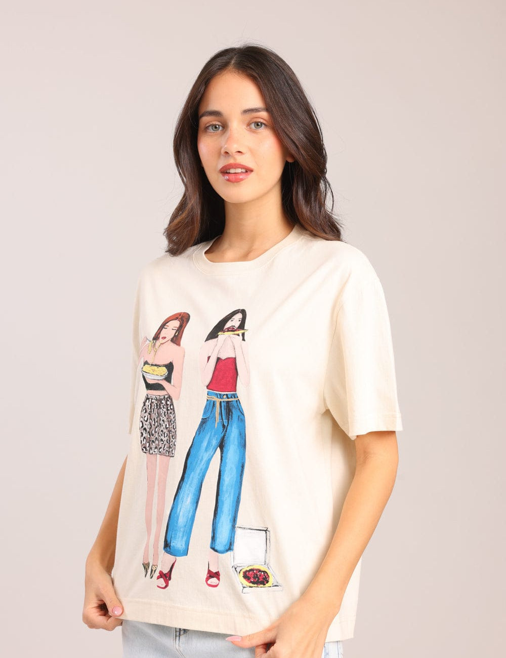 FOX נשים חולצה חולצה עם הדפס חולצה עם הדפס