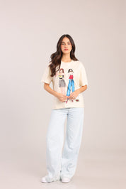 FOX נשים חולצה חולצה עם הדפס חולצה עם הדפס