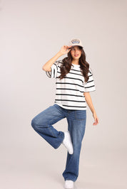 FOX נשים חולצה חולצה עם פסים חולצה עם פסים