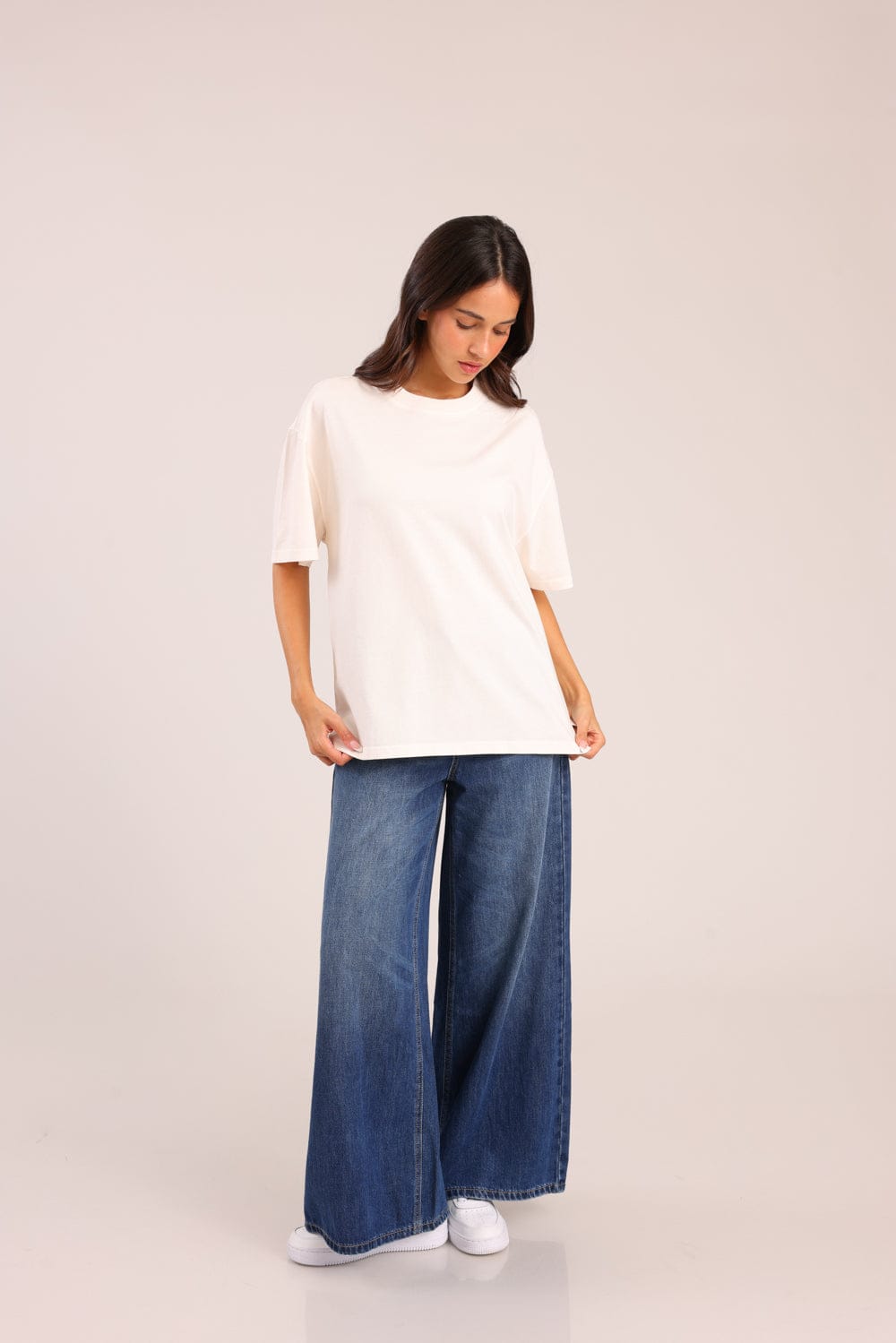 FOX נשים חולצה קצרה חולצה חלקה חולצה חלקה