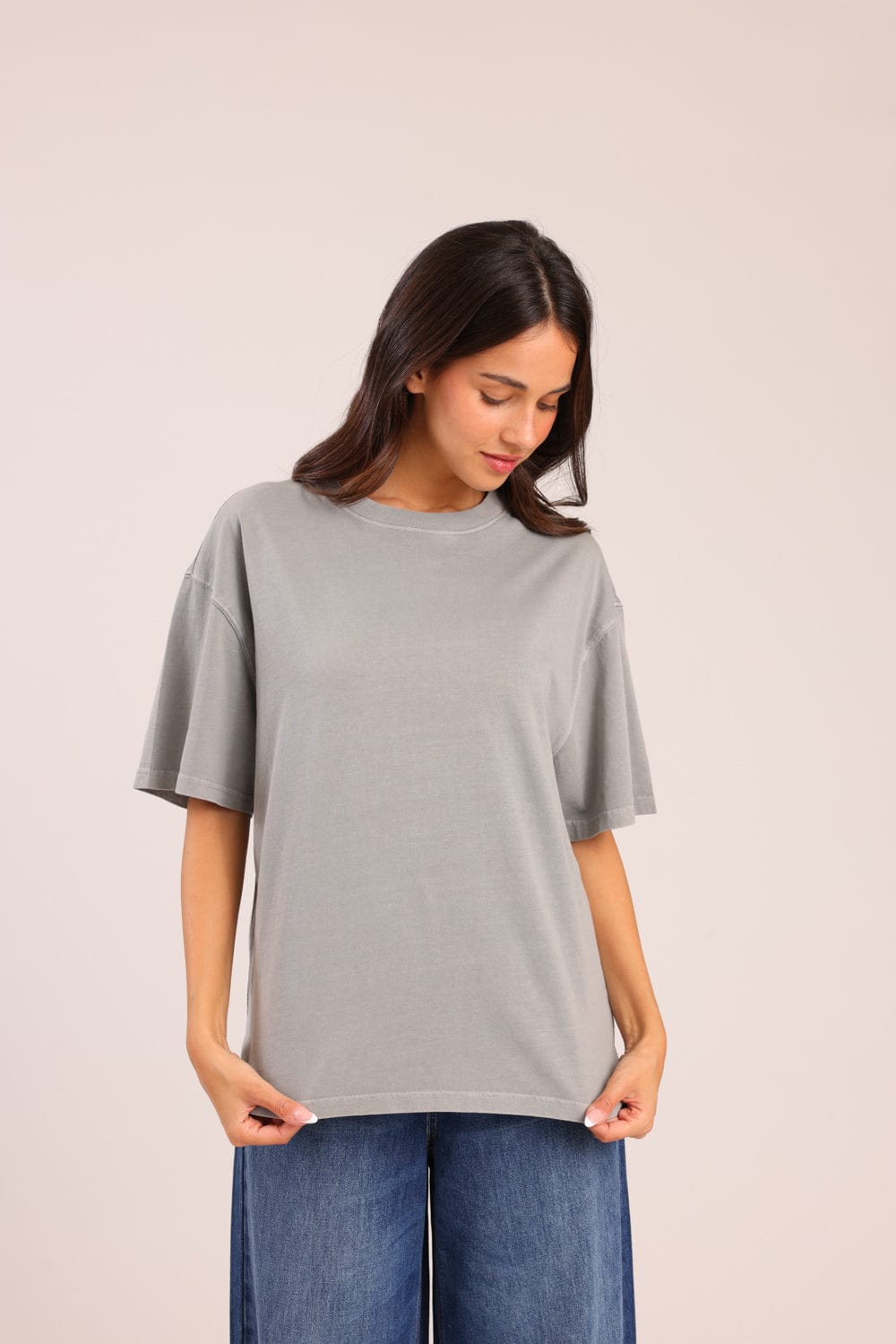 FOX נשים חולצה קצרה חולצה חלקה חולצה חלקה