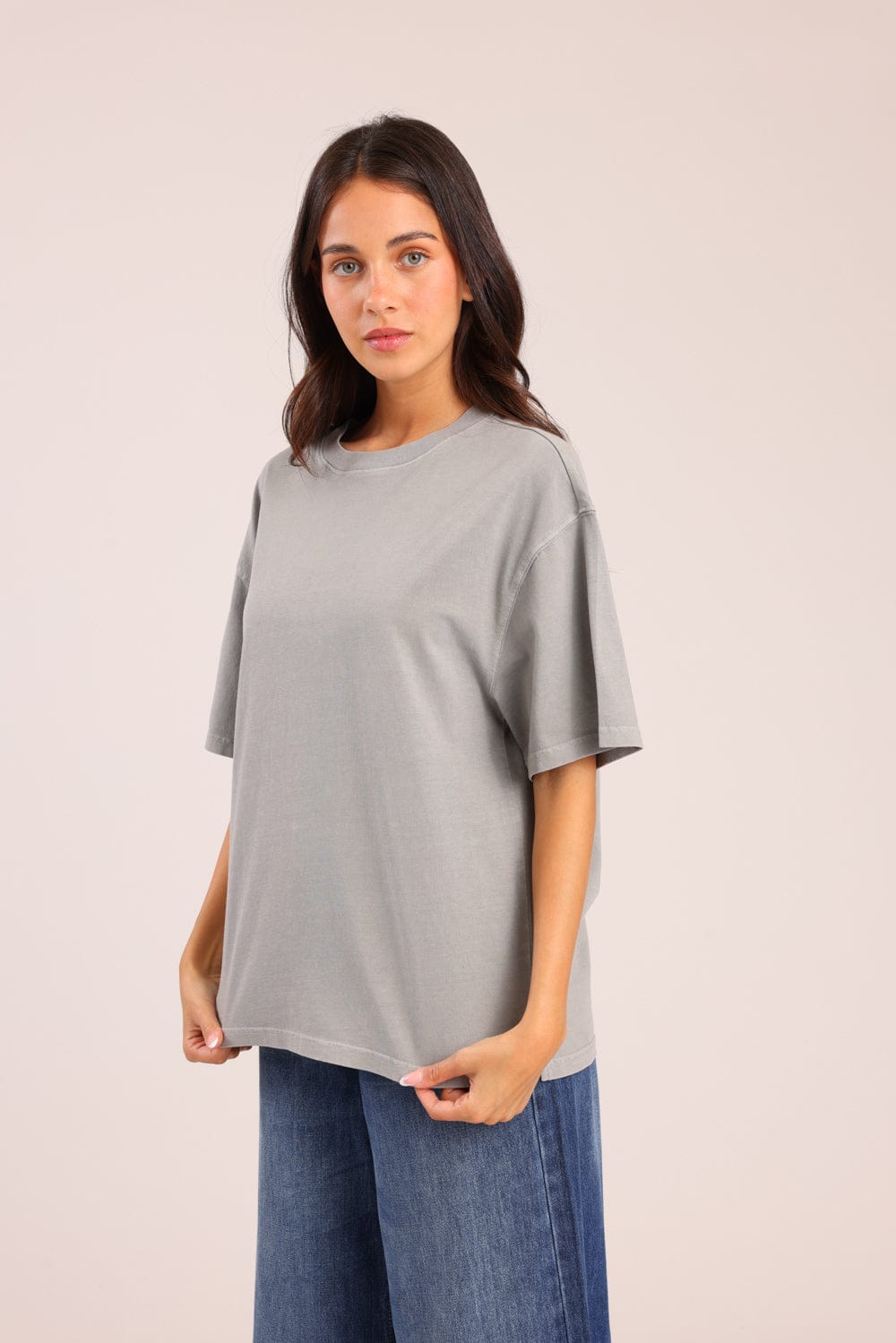 FOX נשים חולצה קצרה חולצה חלקה חולצה חלקה