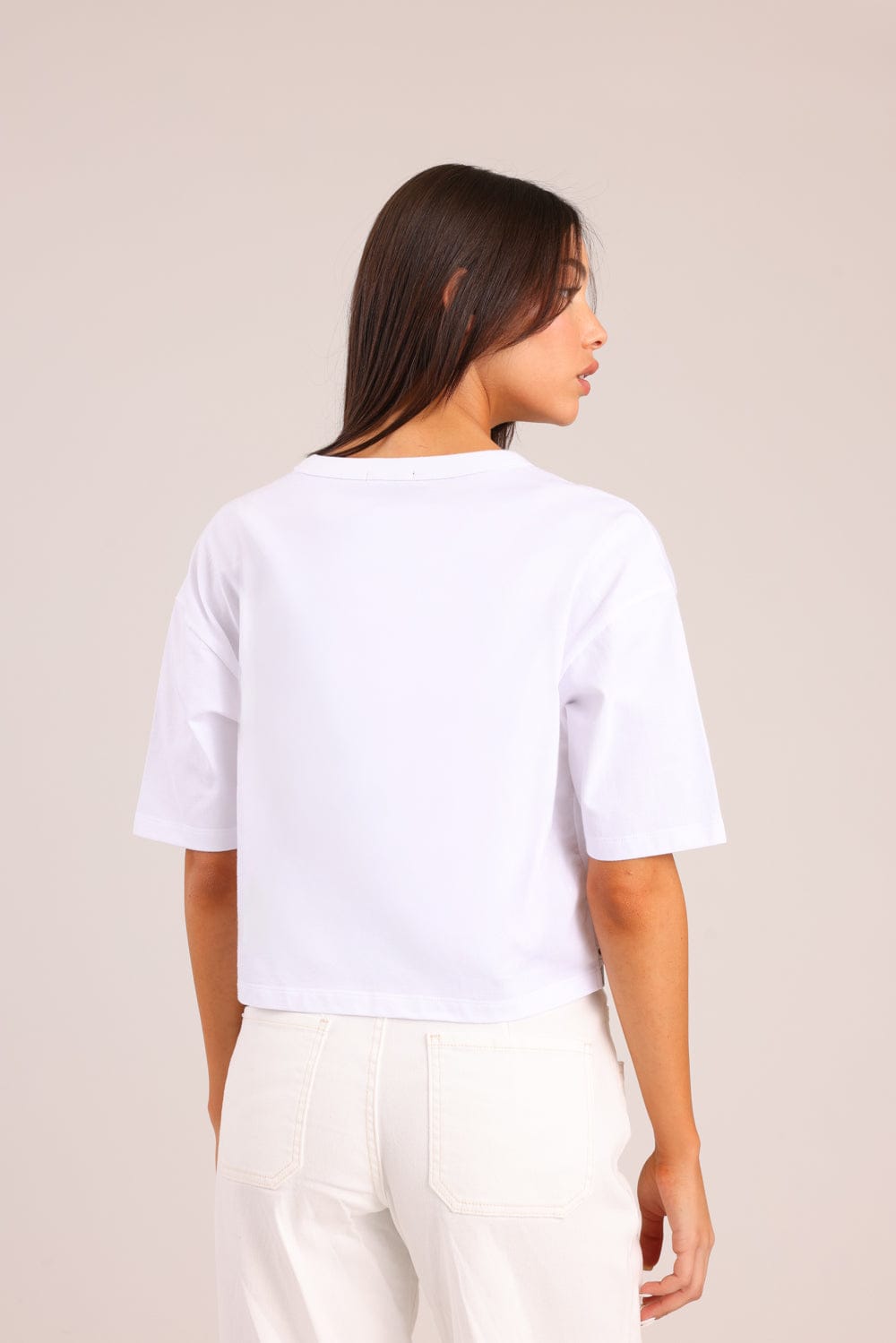 FOX נשים חולצה קצרה חולצה עם רקמה חולצה עם רקמה