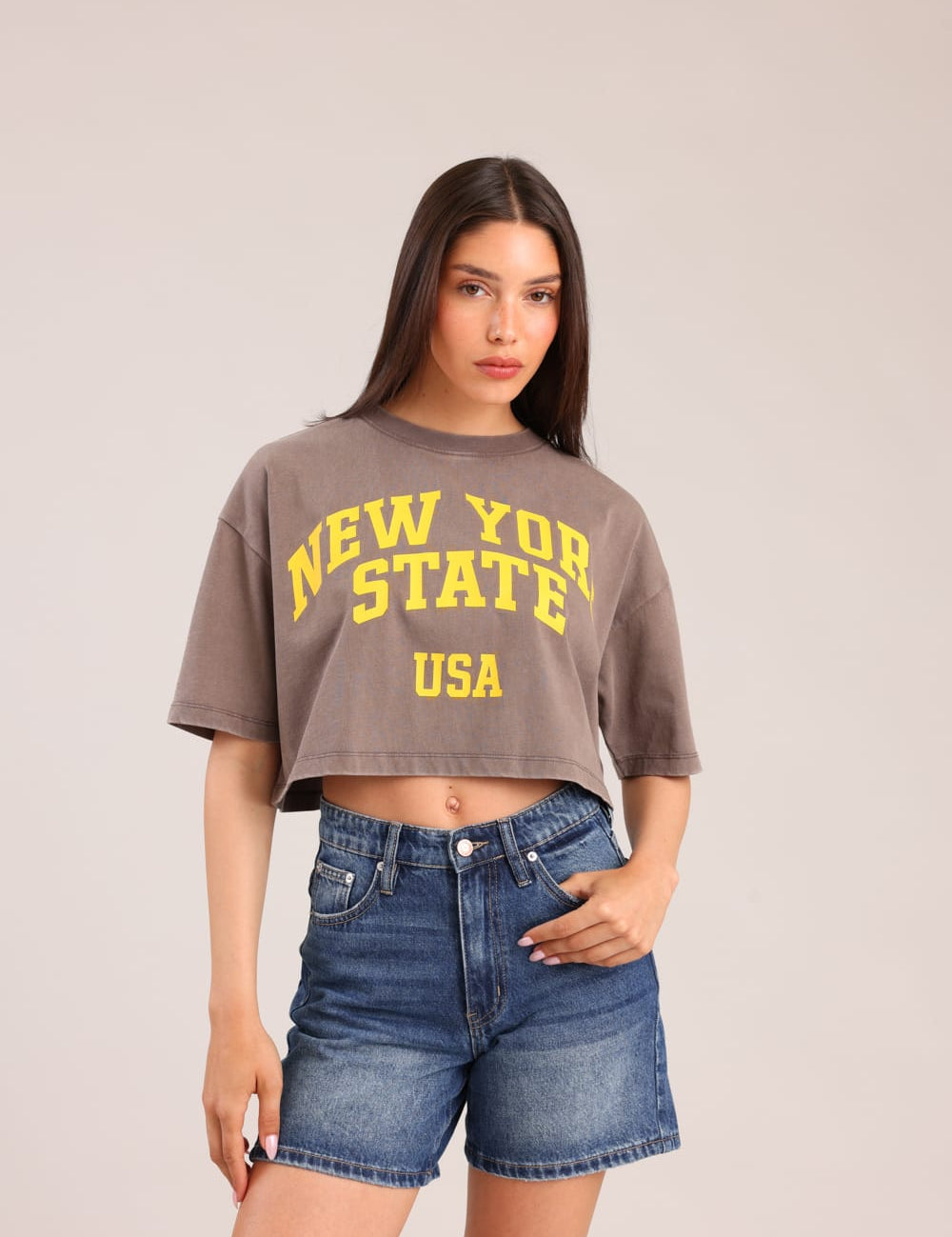 FOX נשים חולצה קצרה חולצה עם הדפס חולצה עם הדפס