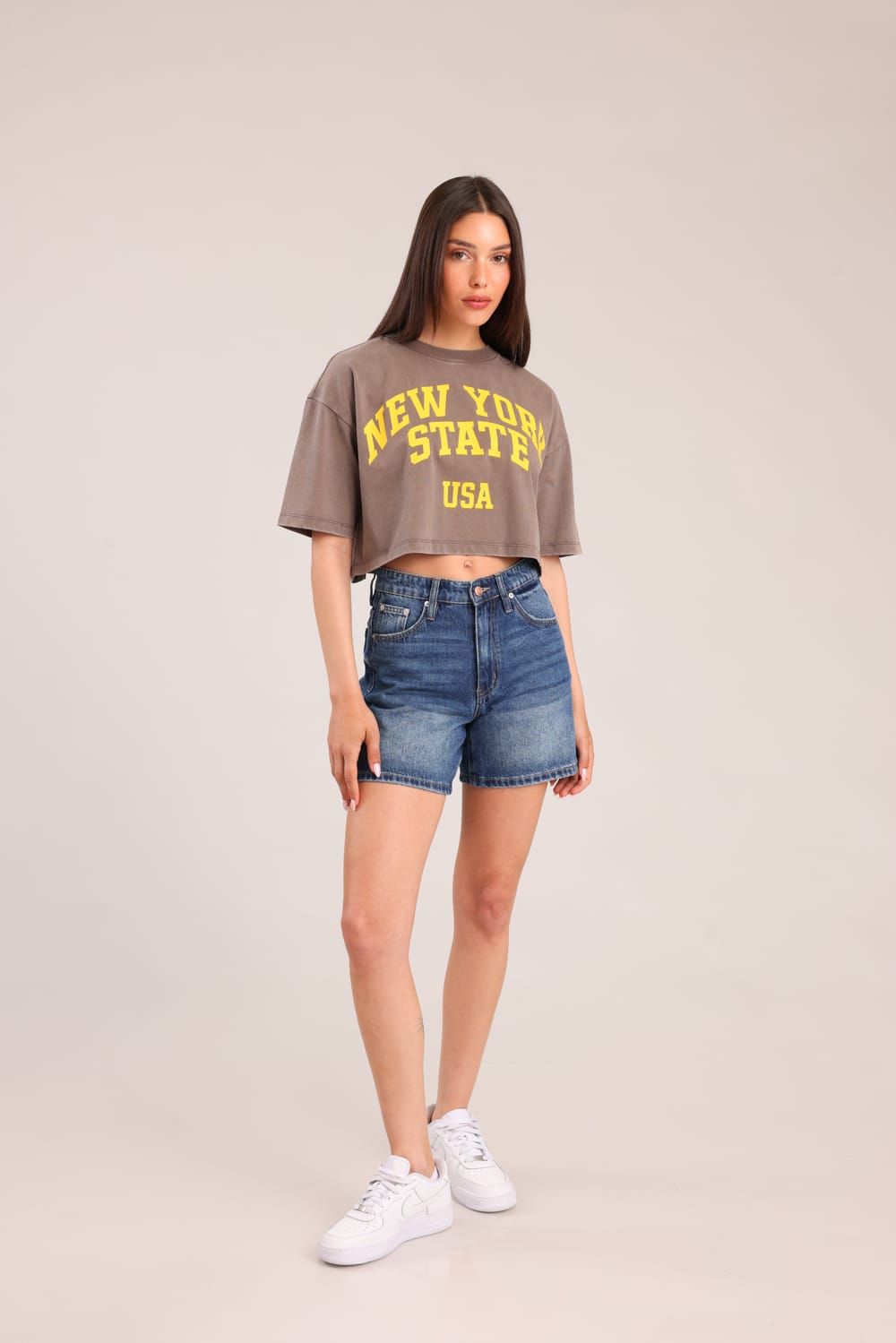 FOX נשים חולצה קצרה חולצה עם הדפס חולצה עם הדפס