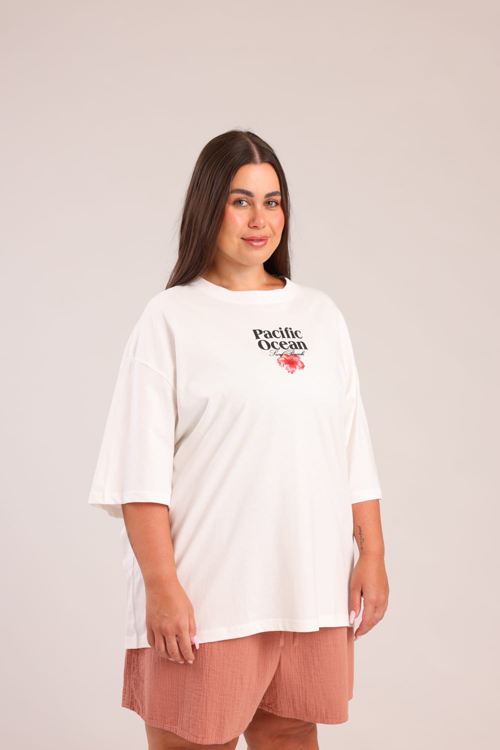 FOX פלאס נשים חולצה קצרה חולצה עם הדפס חולצה עם הדפס