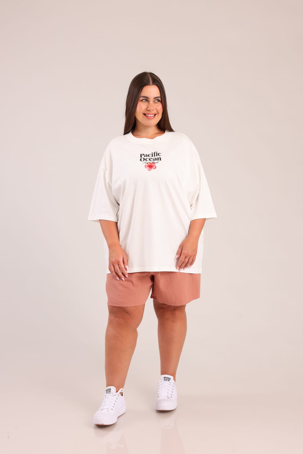 FOX פלאס נשים חולצה קצרה חולצה עם הדפס חולצה עם הדפס