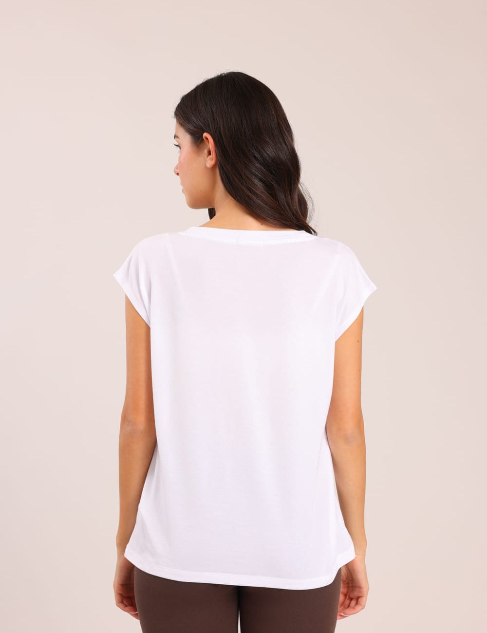 FOX נשים חולצה קצרה חולצת בייסיק חלקה חולצת בייסיק חלקה