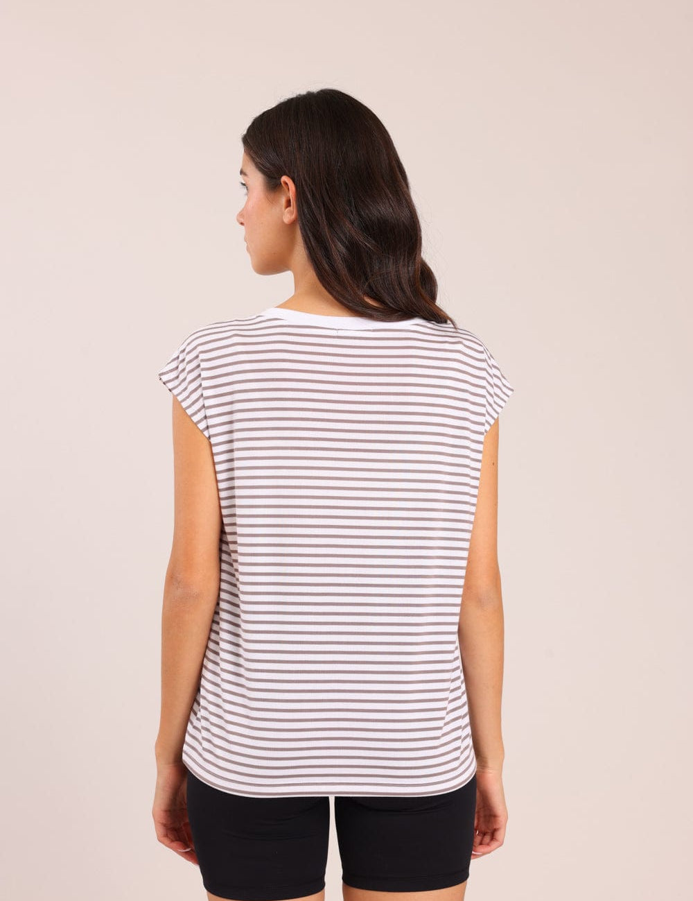 FOX נשים חולצה קצרה חולצת בייסיק עם פסים חולצת בייסיק עם פסים