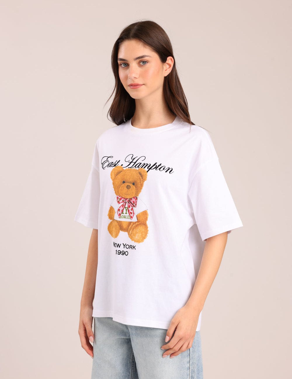 FOX נשים חולצה קצרה חולצה עם הדפס חולצה עם הדפס