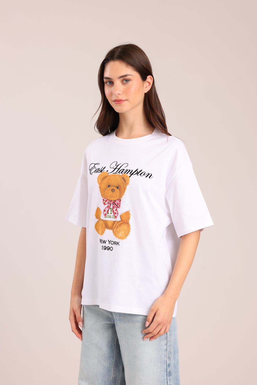 FOX נשים חולצה קצרה חולצה עם הדפס חולצה עם הדפס