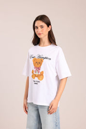 FOX נשים חולצה קצרה חולצה עם הדפס חולצה עם הדפס