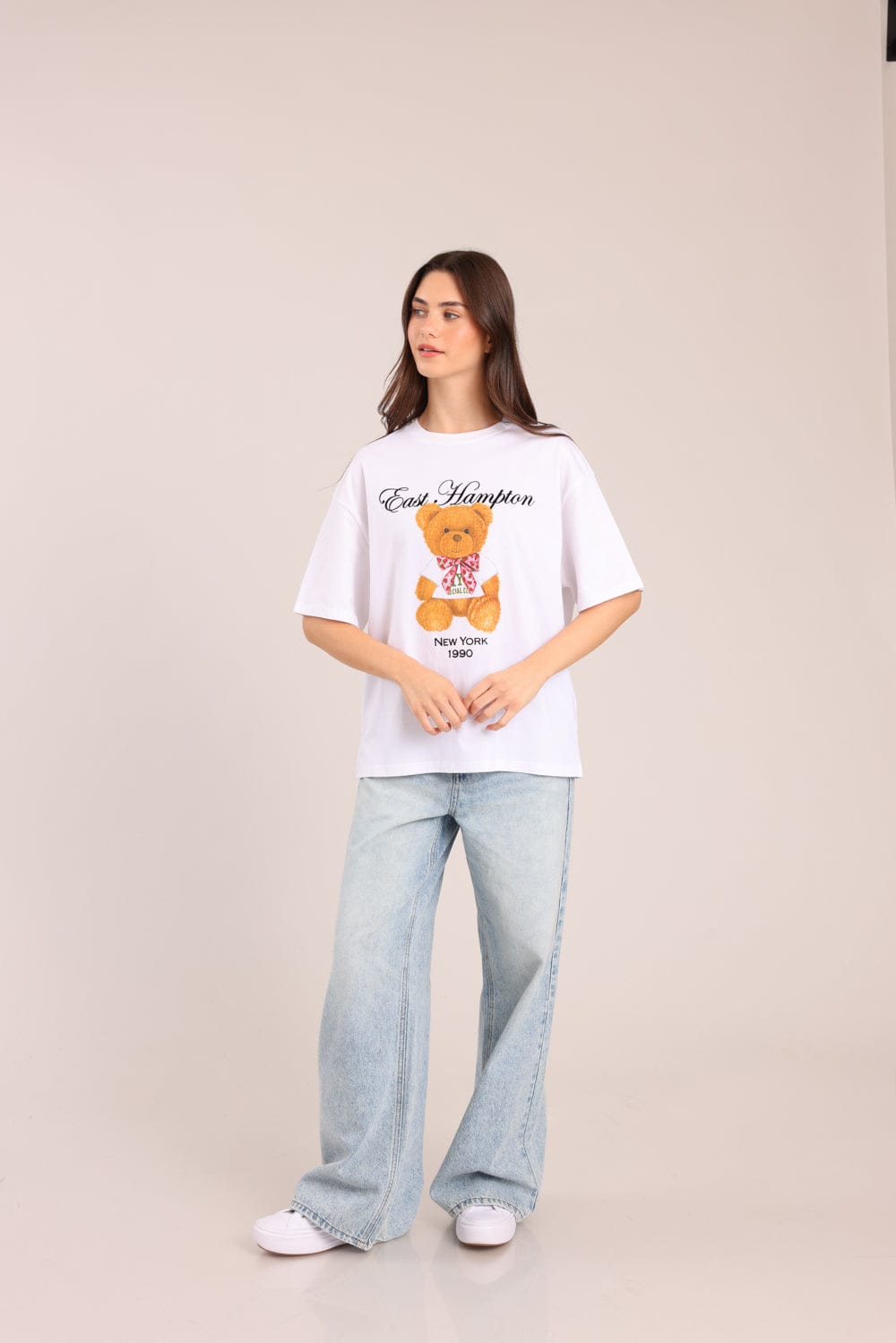 FOX נשים חולצה קצרה חולצה עם הדפס חולצה עם הדפס