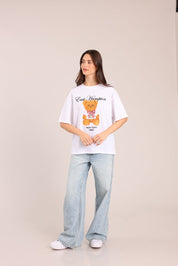 FOX נשים חולצה קצרה חולצה עם הדפס חולצה עם הדפס