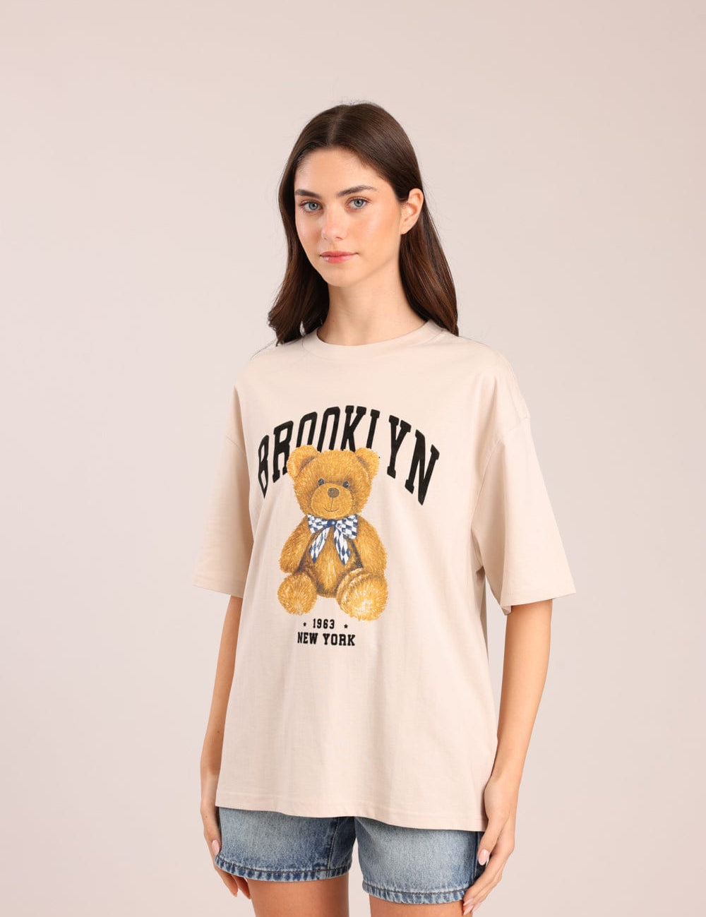 FOX נשים חולצה קצרה חולצה עם הדפס חולצה עם הדפס