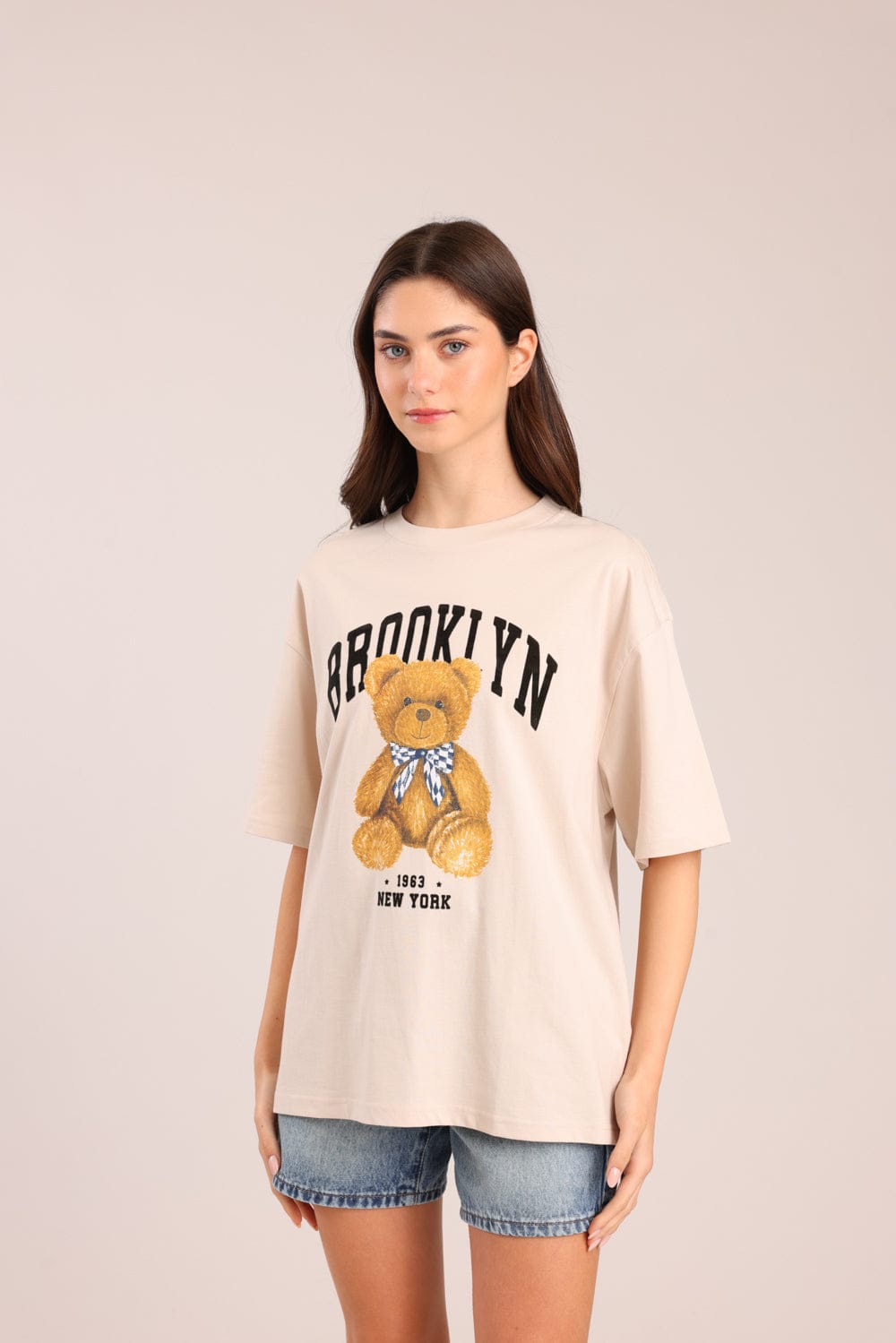 FOX נשים חולצה קצרה חולצה עם הדפס חולצה עם הדפס