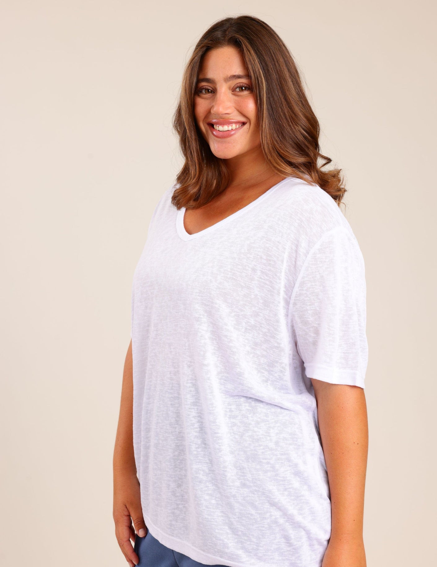FOX פלאס נשים חולצה חולצת בייסיק | PLUS SIZE חולצת בייסיק | PLUS SIZE