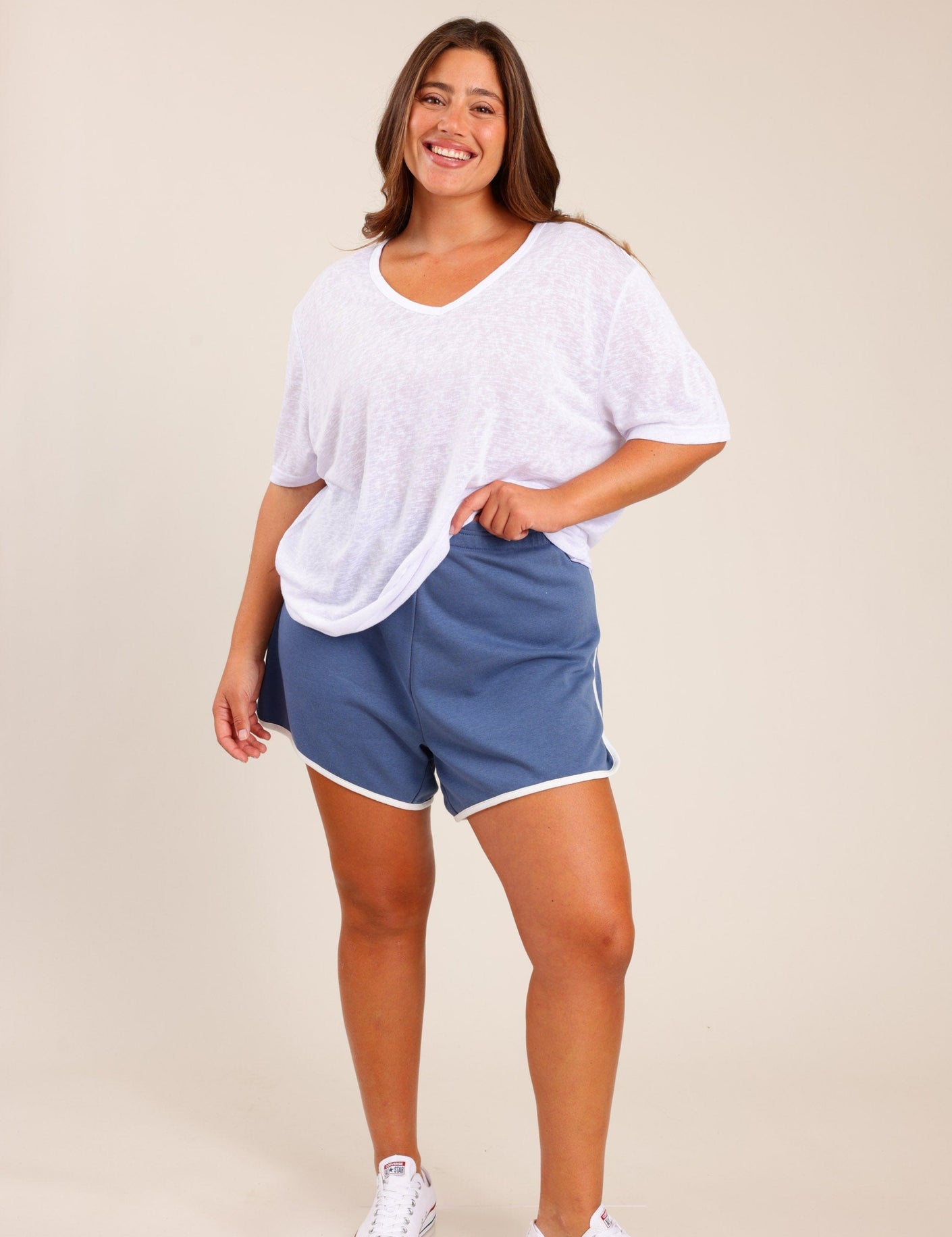 FOX פלאס נשים חולצה חולצת בייסיק | PLUS SIZE חולצת בייסיק | PLUS SIZE