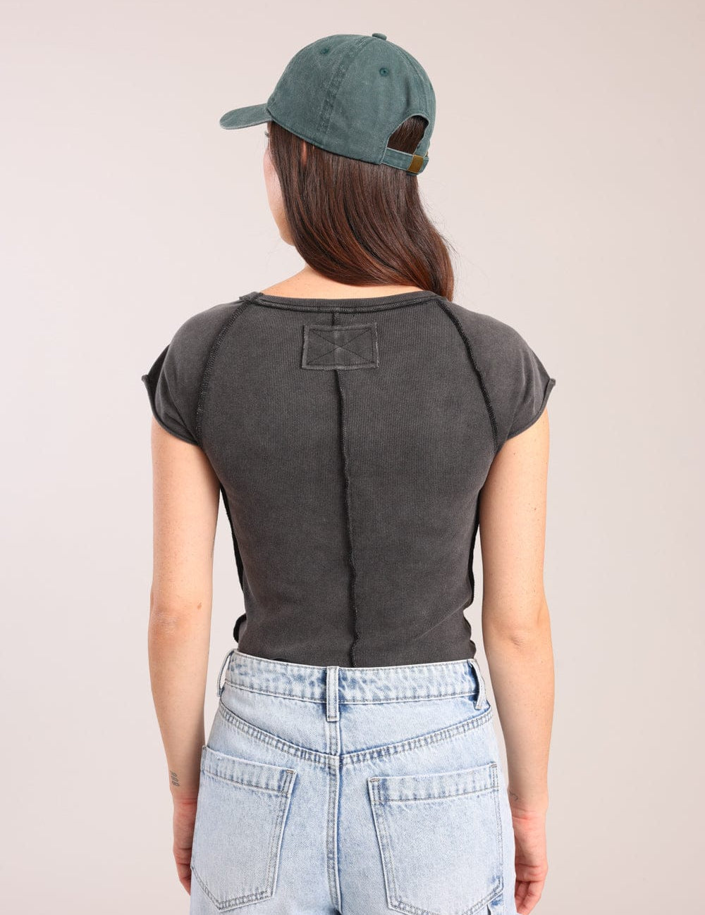 FOX נשים חולצה חולצה חלקה חולצה חלקה