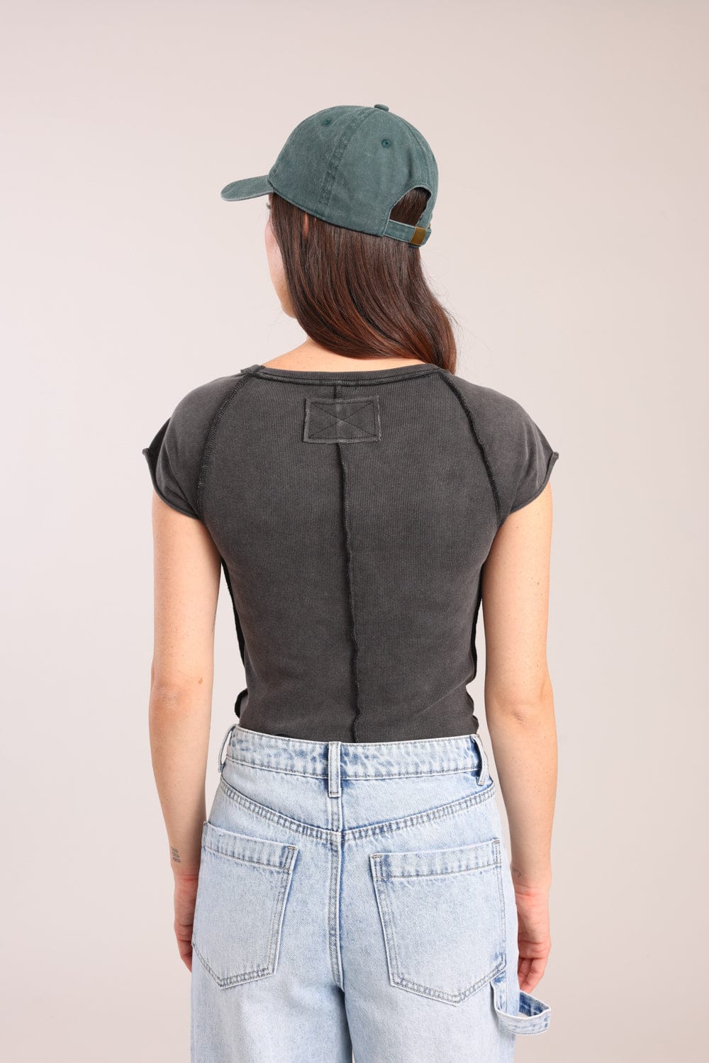 FOX נשים חולצה חולצה חלקה חולצה חלקה