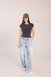 FOX נשים חולצה חולצה חלקה חולצה חלקה