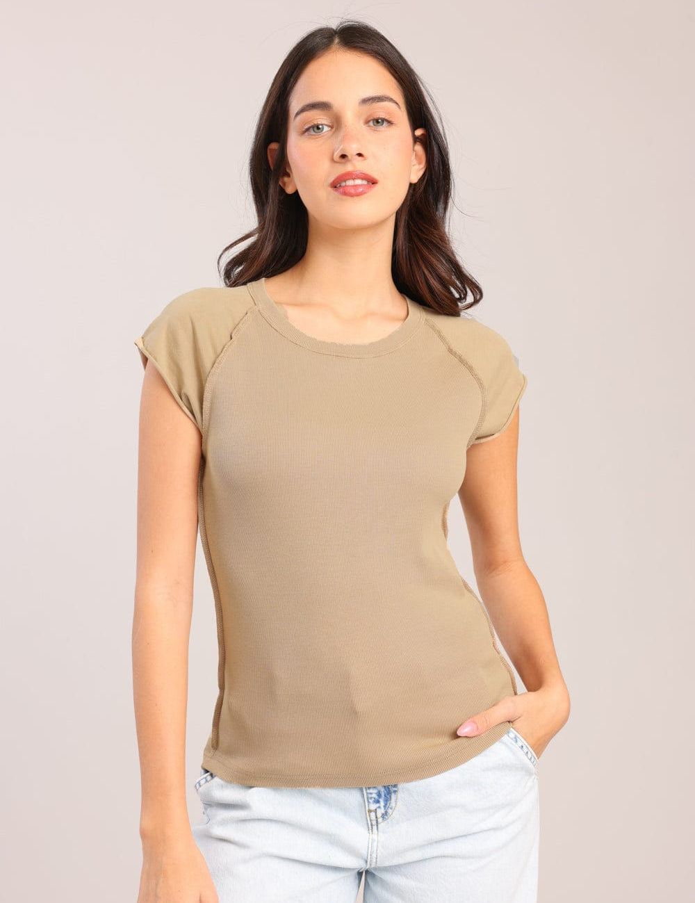 FOX נשים חולצה חולצה חלקה חולצה חלקה