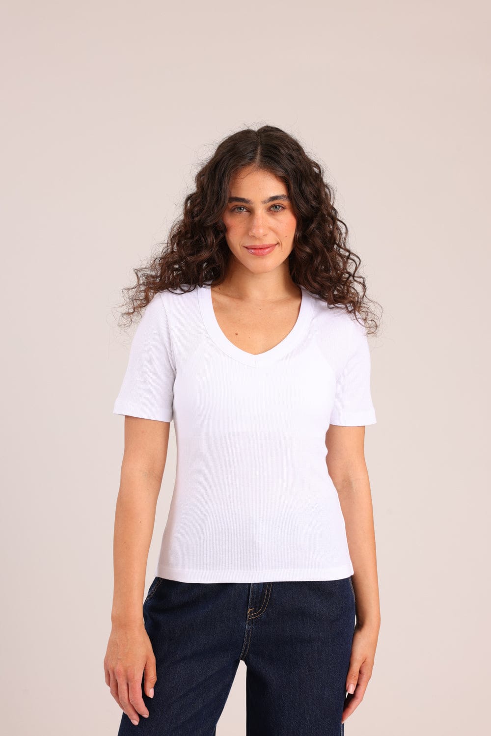 FOX FOX חולצה קצרה חולצת בייסיק חלקה חולצת בייסיק חלקה