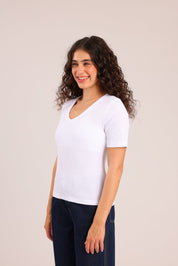 FOX FOX חולצה קצרה חולצת בייסיק חלקה חולצת בייסיק חלקה