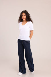 FOX FOX חולצה קצרה חולצת בייסיק חלקה חולצת בייסיק חלקה