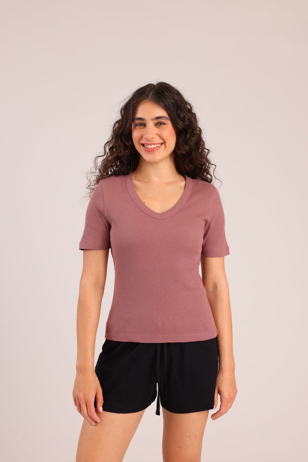 FOX FOX חולצה קצרה חולצת בייסיק חלקה חולצת בייסיק חלקה