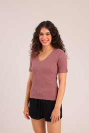 FOX FOX חולצה קצרה חולצת בייסיק חלקה חולצת בייסיק חלקה