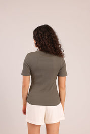 FOX FOX חולצה קצרה חולצת בייסיק חלקה חולצת בייסיק חלקה