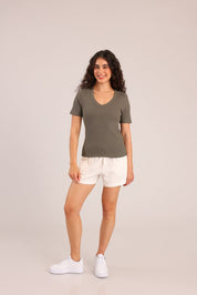 FOX FOX חולצה קצרה חולצת בייסיק חלקה חולצת בייסיק חלקה