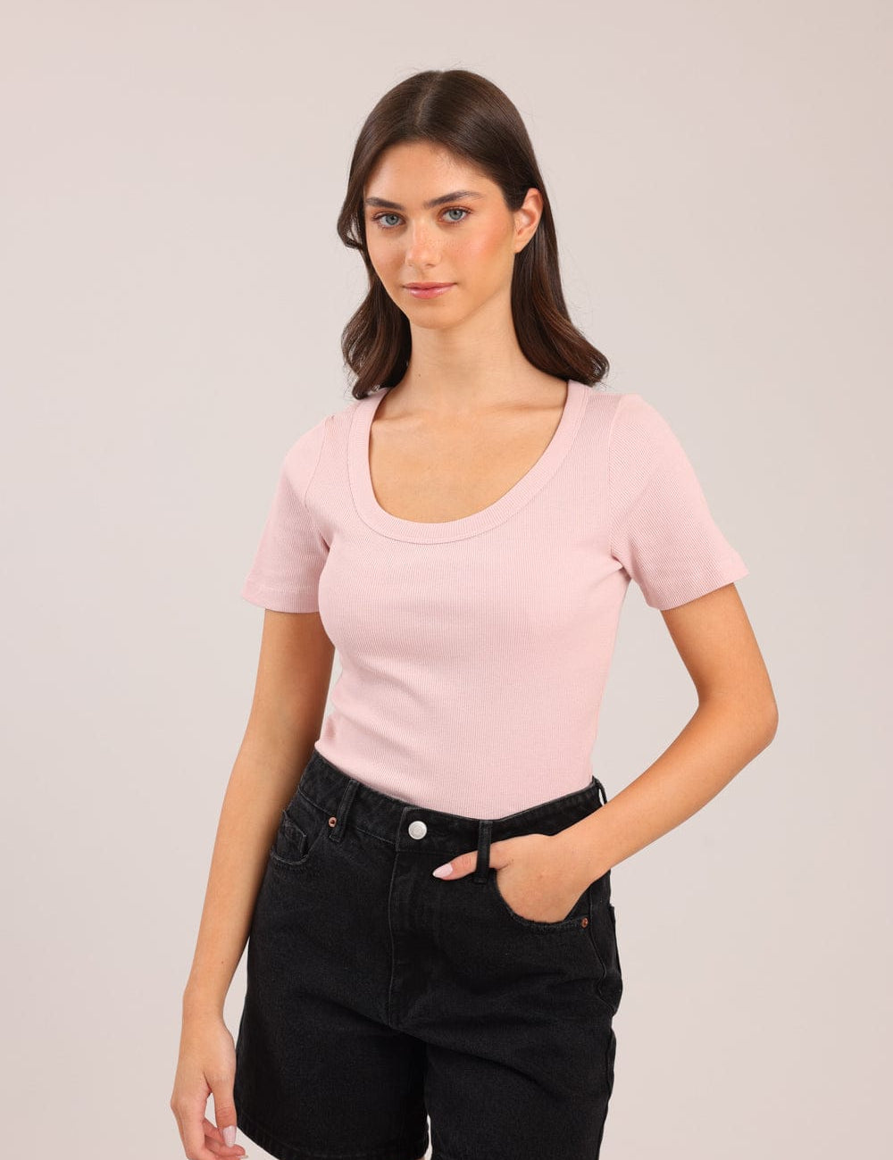 FOX נשים חולצה חולצת טריקו בייסיק חולצת טריקו בייסיק