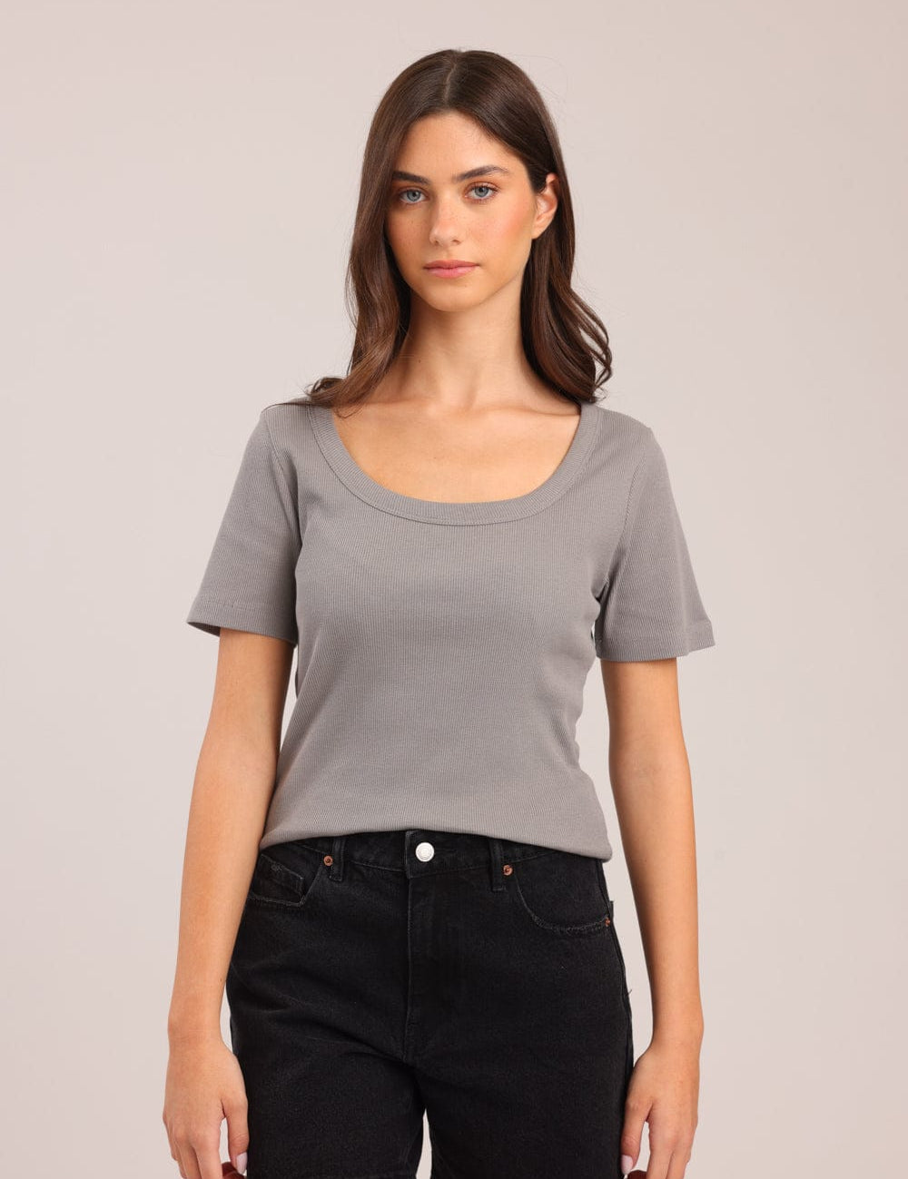 FOX נשים חולצה חולצת טריקו בייסיק חולצת טריקו בייסיק