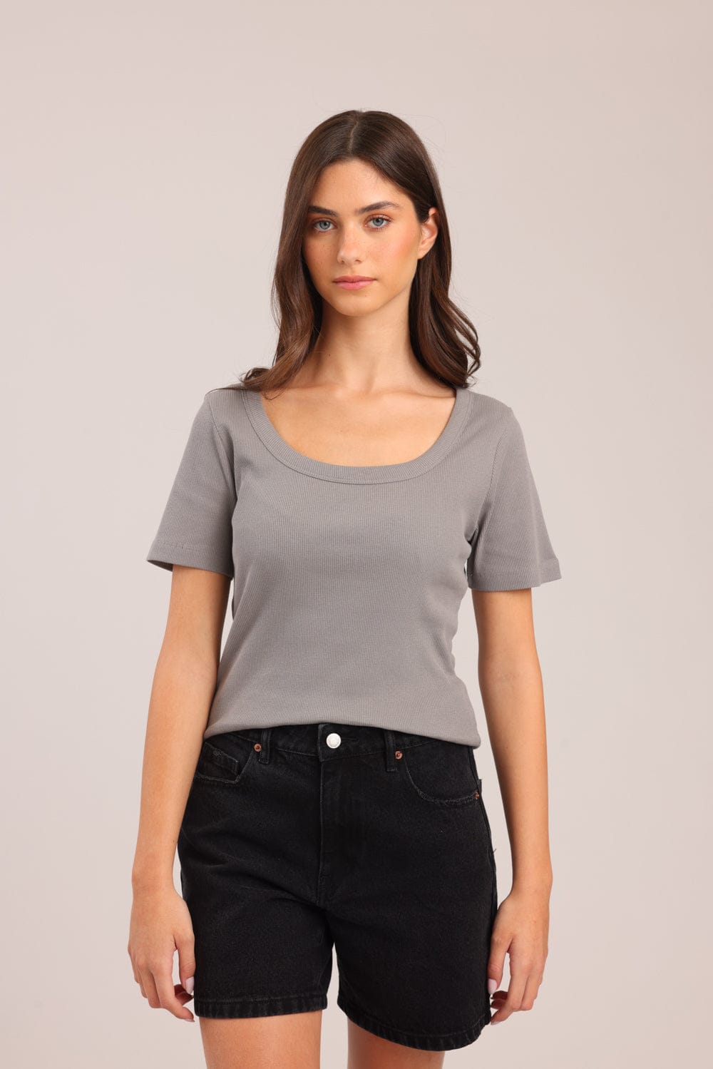 FOX נשים חולצה חולצת טריקו בייסיק חולצת טריקו בייסיק