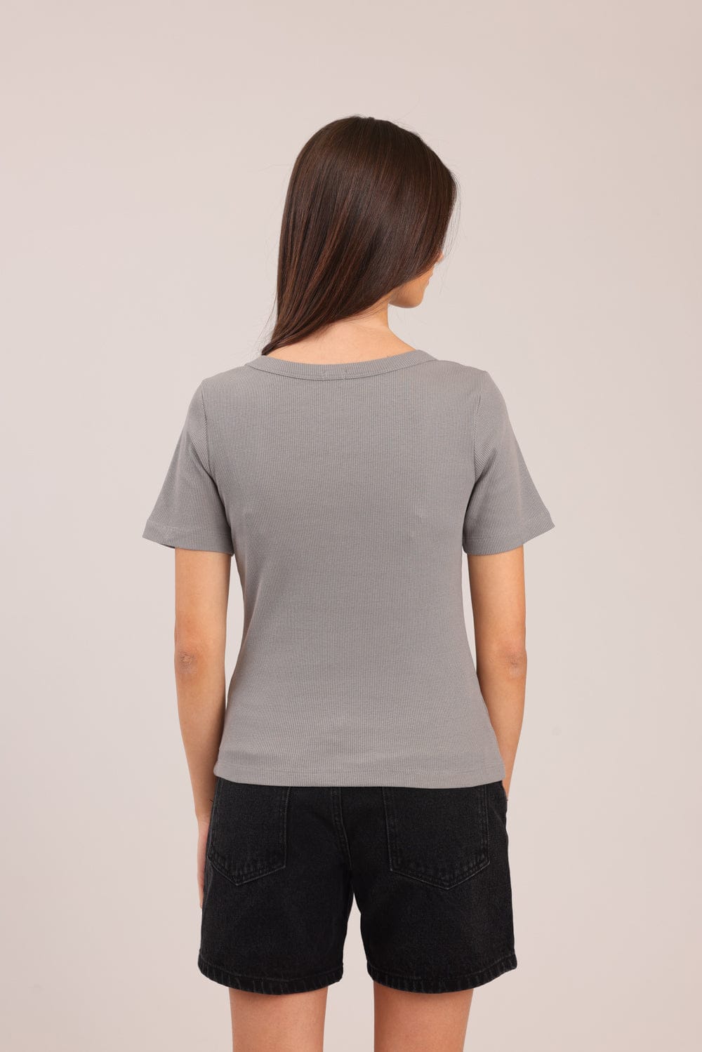 FOX נשים חולצה חולצת טריקו בייסיק חולצת טריקו בייסיק