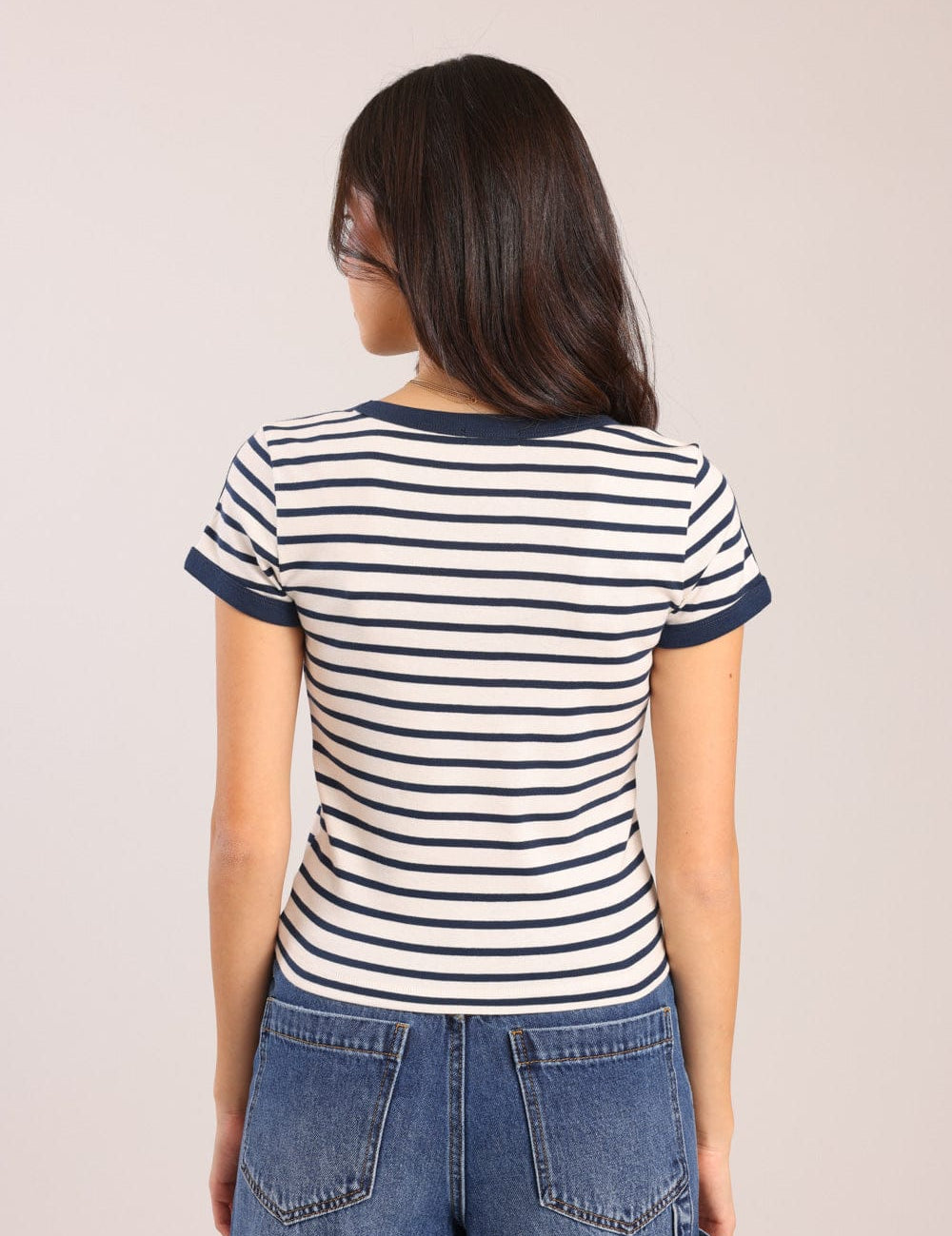 FOX נשים חולצה חולצת טריקו עם פסים חולצת טריקו עם פסים