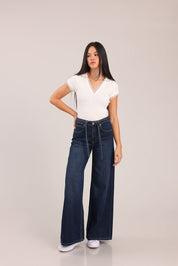 FOX נשים חולצה חולצת V עם צווארון חולצת V עם צווארון