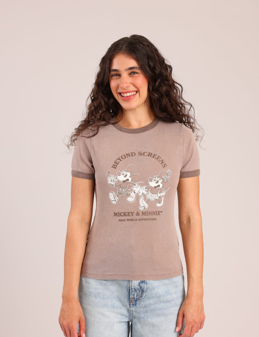 FOX נשים חולצה קצרה חולצה ממותגת מיקי& מיני דיסני חולצה ממותגת מיקי& מיני דיסני